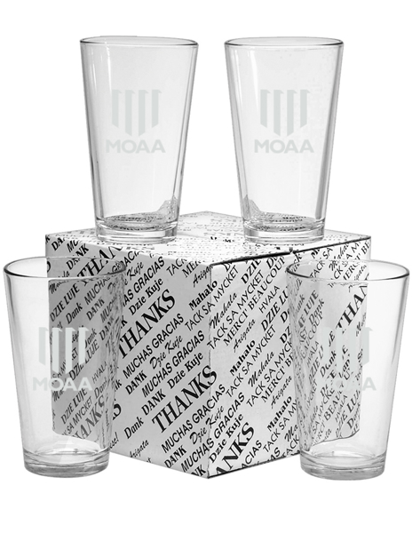 Picture of PINT GLASS SET  16oz.       Includes 4 Glasses