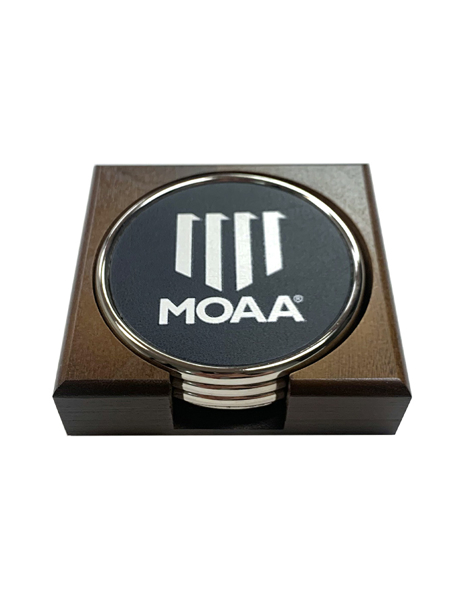 Picture of Set of 4 MOAA Coasters w/ Walnut Holder